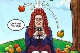 کاریکاتور / اگر زمان نیوتن موبایل وجود داشت!