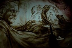 اجرای نقاشی شن تابلو عصر عاشورا 
