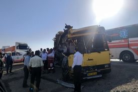  تصادف ‌خونین اتوبوس حامل دانشجویان در جاده سمنان 